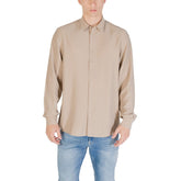 Beige Viscose Dress Shirt