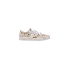 Beige Suede Leather Low Top Sneakers