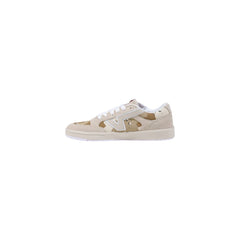 Beige Suede Leather Low Top Sneakers