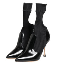 Black Stretch Stilettos Booties Socks Shoes