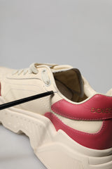 White Pink Leather Daymaster Sneakers Shoes