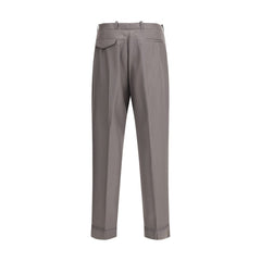 Green Fleece Wool Dress Pants