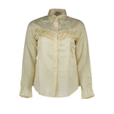 Beige Cotton Women Shirt
