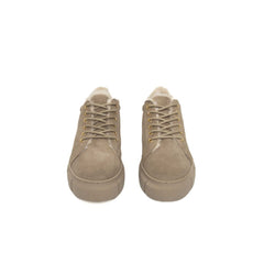 Beige Calfskin Women Platform Sneaker