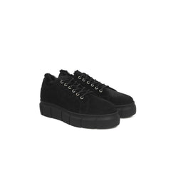 Black Calfskin Women Platform Sneaker