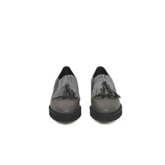 Gray Cowhide Women Loafer