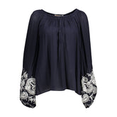 Blu Viscosa Donna Camicia