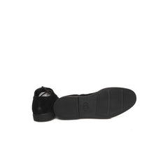 حذاء ديربي رجالي من جلد البقر الأسود