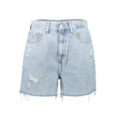 Azzurro Cotton Women Shorts