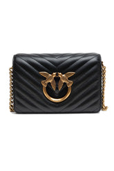 Black Leather Love Click Mini Shoulder Bag