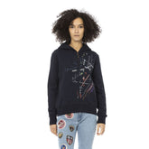 Blue Cotton Women Sweatshirt