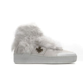 White Cotton Women Sneaker