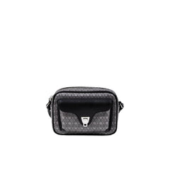 حقيبة يد جلدية ثنائية اللون