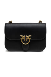 Black Leather Love Bell Classic Shoulder Bag