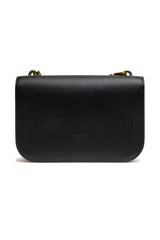 Black Leather Love Bell Classic Shoulder Bag