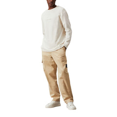 Beige Recycled Cotton Casual Pants