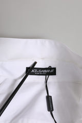 White Crystal Embellished Dress Shirt Top