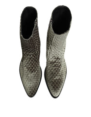 Gray Cotton Velvet Mid Calf Short Boots Shoes