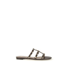 Brown Calf Leather Bos Taurus Flat Sandals