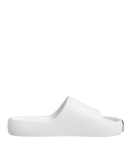 White Logo Slides Sandals Men Beachwear Shoes