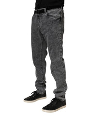 Gray Cotton Slim Fit Denim Trouser Jeans