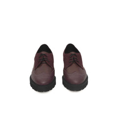 Burgundy Cowhide Women Loafer
