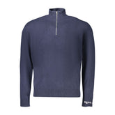 Blue Cotton Men Sweater