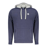 Blue Cotton Men's Hooded Sweatshirt