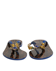 Blue Crystals Flats Sandals Beachwear Shoes