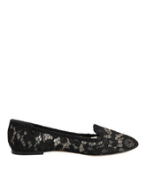 Black Taormina Lace Slip On Flats Shoes