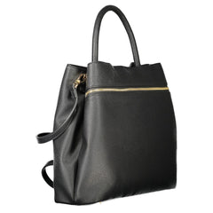Black Polyurethane Women's Tote Bag