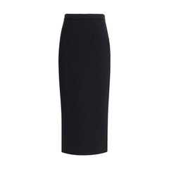 Black Fleece Wool Long Skirt
