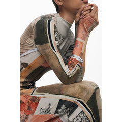 Beige Viscosa Women Dress