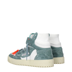 White Fabric High Top Sneakers
