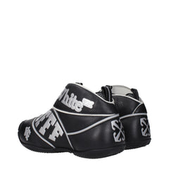 Black Leather High Top Sneakers