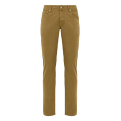 Yellow Cotton Skinny Pants