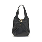 Black Buffalo Leather Shoulder Bag