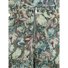 Multicolor Cotton Casual Pants