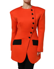 Red Buttoned Down Women Trench Coat Jacket
