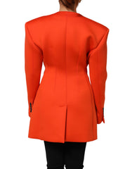 Red Buttoned Down Women Trench Coat Jacket
