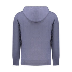 Blue Recycled Cotton Men's Hooded Sweatshirt