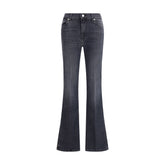 Black Cotton Bootcut Jeans