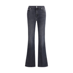 Black Cotton Bootcut Jeans