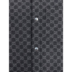 Wool jacket with all-over GG monogram