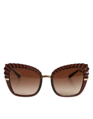 DG6131 Plisse Brown Butterfly Square Shades Sunglasses