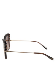 DG6131 Plisse Brown Butterfly Square Shades Sunglasses