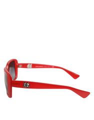 DG6093 Red Rectangular Gray Graduated Lenses Sunglasses