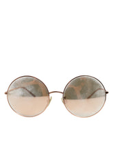 DG2215K Gold Metal Round Shades Eyewear Sunglasses