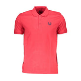 Red Cotton Men Polo Shirt