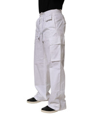 White Linen Straight Cargo Men Trouser Pants